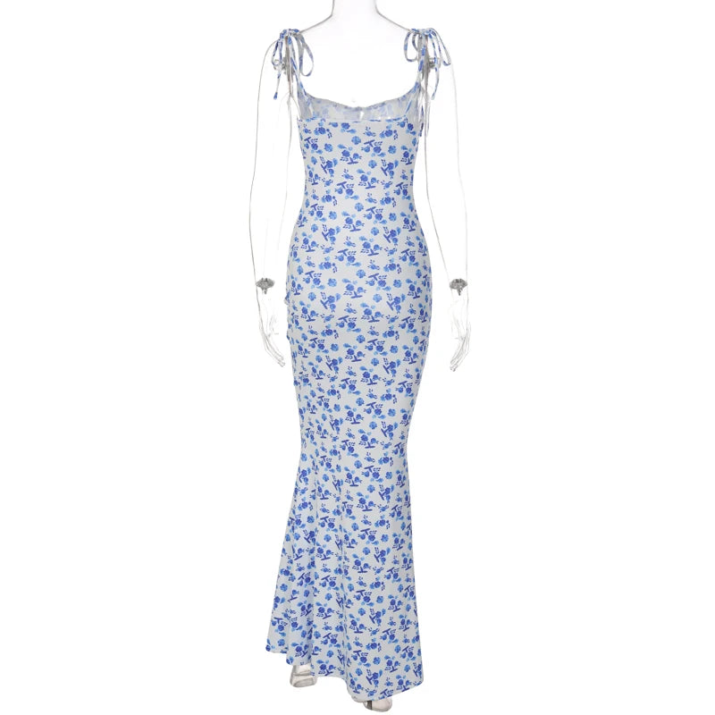 Backless Slips Lace Up Maxi Dress Sexy Bodycon Summer Elegant Outfits Holiday Party