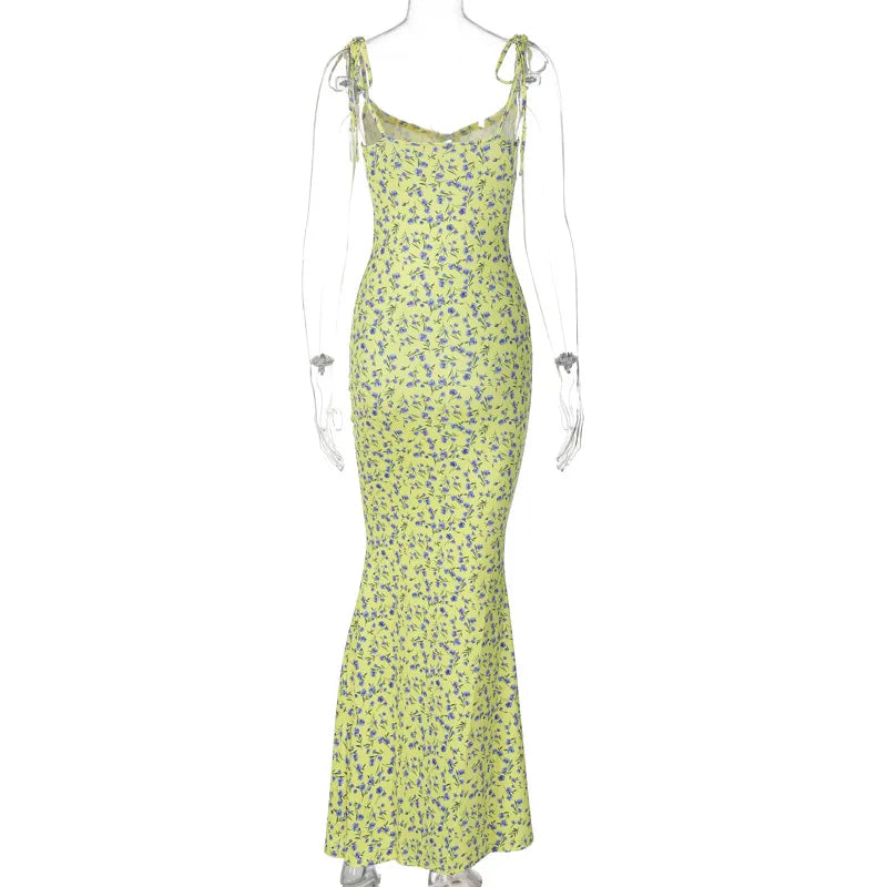 Backless Slips Lace Up Maxi Dress Sexy Bodycon Summer Elegant Outfits Holiday Party