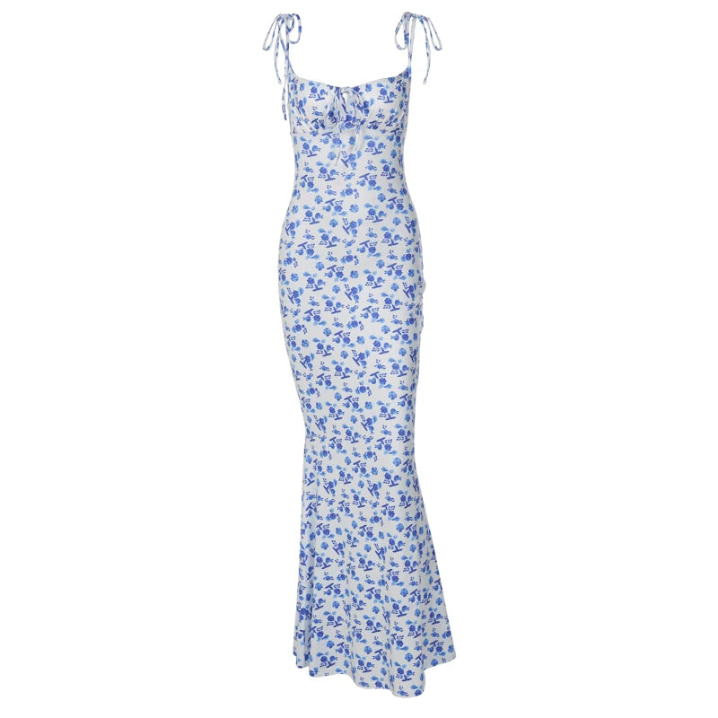 Backless Slips Lace Up Maxi Dress Sexy Bodycon Summer Elegant Outfits Holiday Party