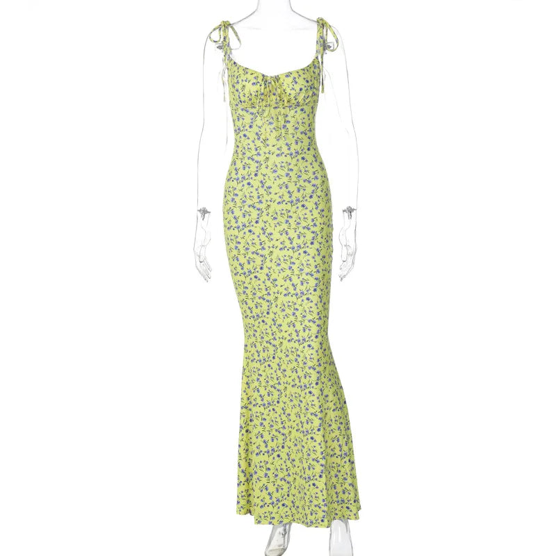 Backless Slips Lace Up Maxi Dress Sexy Bodycon Summer Elegant Outfits Holiday Party