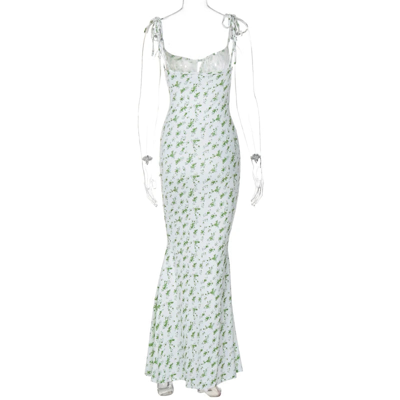 Backless Slips Lace Up Maxi Dress Sexy Bodycon Summer Elegant Outfits Holiday Party