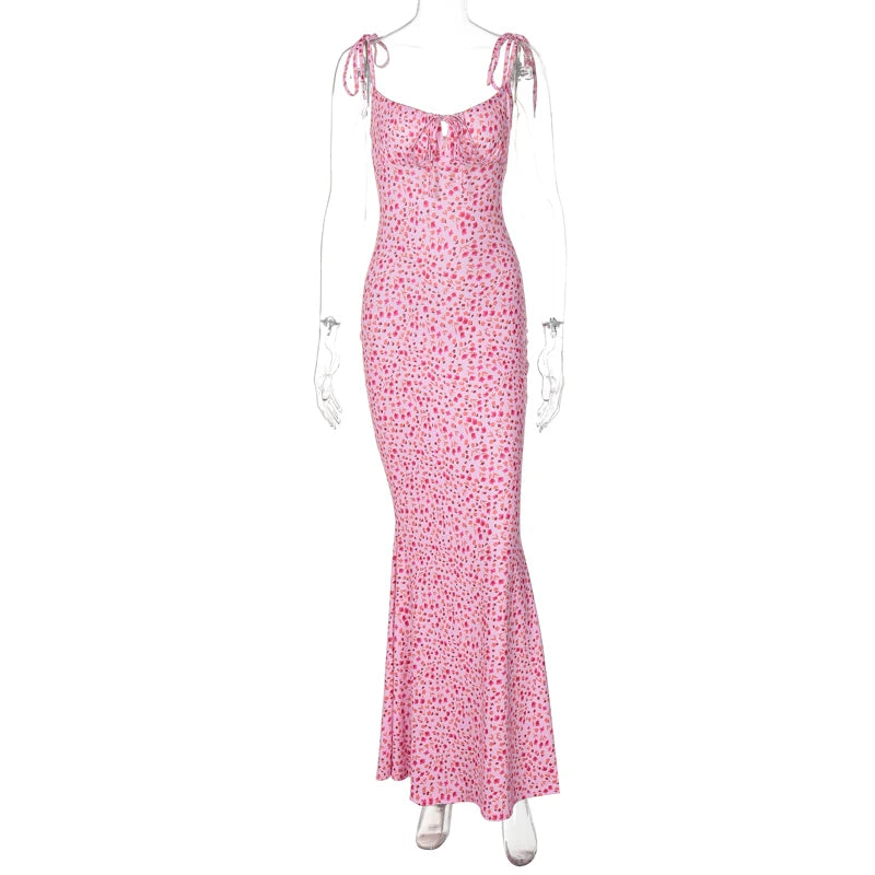 Backless Slips Lace Up Maxi Dress Sexy Bodycon Summer Elegant Outfits Holiday Party