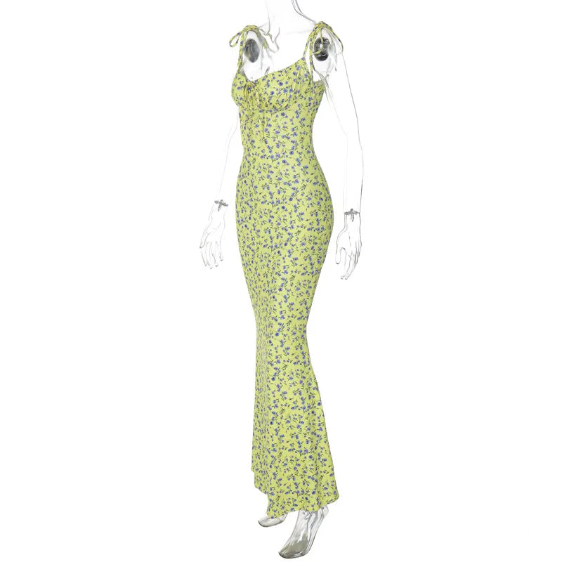 Backless Slips Lace Up Maxi Dress Sexy Bodycon Summer Elegant Outfits Holiday Party