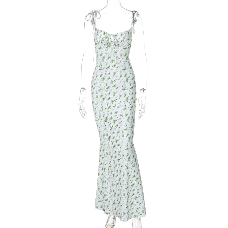Backless Slips Lace Up Maxi Dress Sexy Bodycon Summer Elegant Outfits Holiday Party