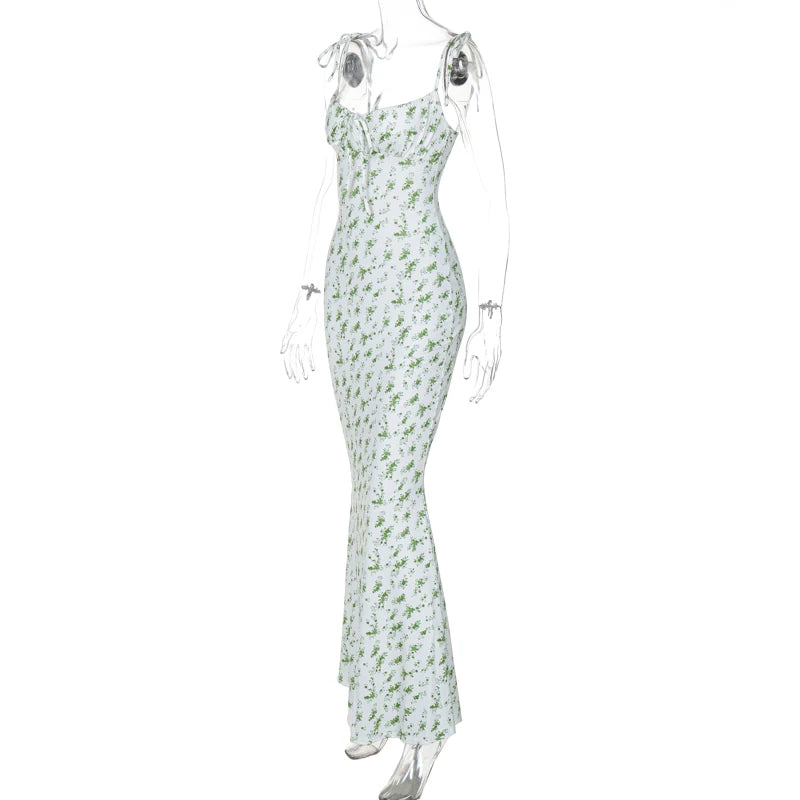 Backless Slips Lace Up Maxi Dress Sexy Bodycon Summer Elegant Outfits Holiday Party